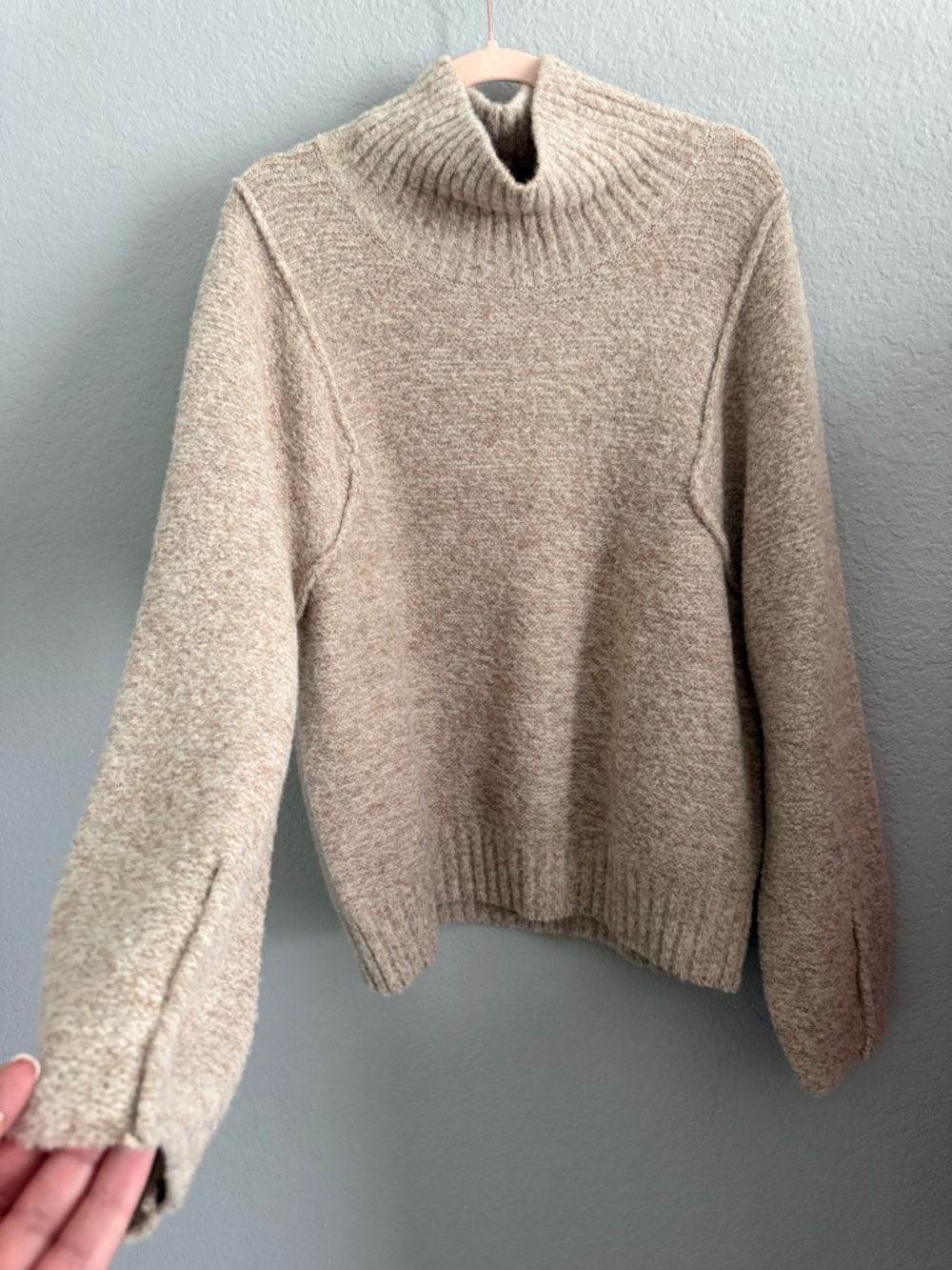 NWT Target Tan Turtleneck Sweater Soft Knit Cozy Fall Size L